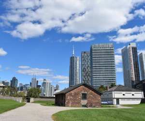 Fort York, the site where Dashmaawaan Bemaadzinjin Indigenous food market is hosted