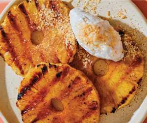 Vegan recipes for dinner | Desiree Nielsen's Grilled Pineapple with Toasted Coconut