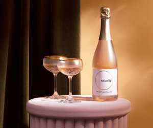 Sparkling cocktail recipes | Saintly The Good Sparkling Rosé VQA with two glasses