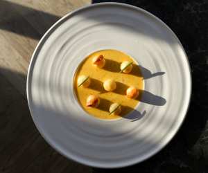 Michelin restaurants Toronto | A beautifully plated dish at Hexagon