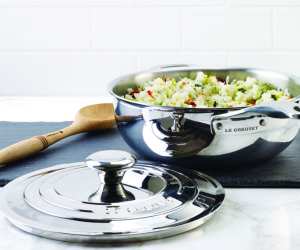 Le Creuset stainless saucier pan