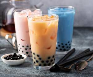 A lineup of bubble tea