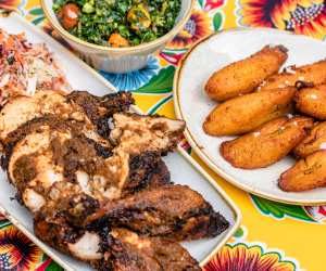 Jamaican food restaurants Toronto | A spread of dishes at Chubby's