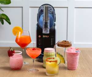 Ninja Slushi | A collection of frozen drinks on a counter with the Ninja Shark 88 oz Professional Frozen Drink Maker