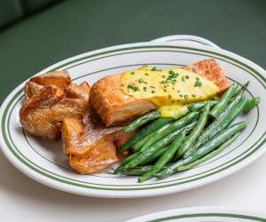 Vegan salmon at Stefano's Diner