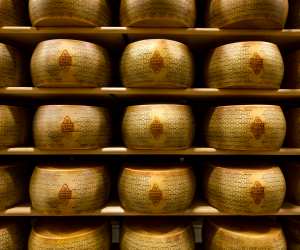 Prosciutto di Parma PDO and Grana Padano PDO cheese | Grana Padano PDO cheese ageing warehouse