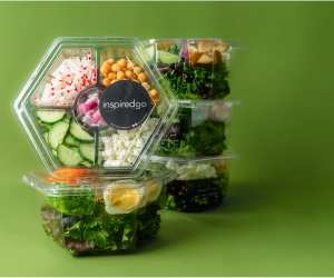 Inspired Go salads | A stack of salads from Canadian company Inspired Go