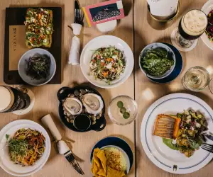 A spread of dishes at The Walrus Pub