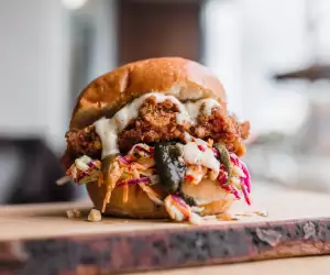 The best fried chicken sandwiches in Toronto | A buttermilk fried chicken sandwich from Knuckle Sandwich