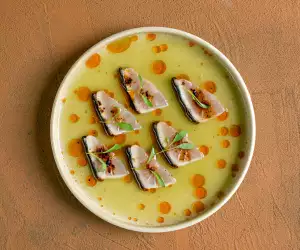 Toronto Michelin Guide | Charred Kanpachi Tiradito at Quetzal, which has one Michelin star