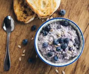 Riceberry rice and lavender breakfast bowl recipe