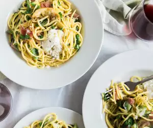 Plates of pasta and cheese