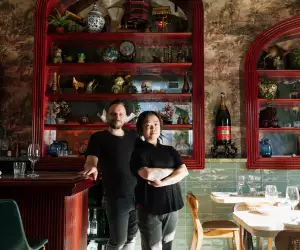 Ayla Upstairs | Chefs Kevin Shawcross and Danvee Kwok pose inside Ayla Upstairs