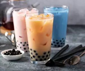 A lineup of bubble tea
