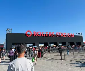 Where to eat at the new Rogers Stadium | Concertgoers approach an entrance at the new Rogers Stadium in North York