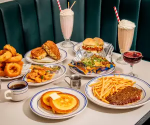 A spread of food at Susie's Rise & Dine