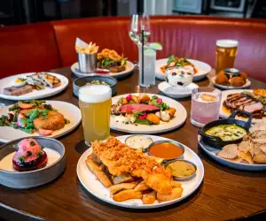 Summerlicious Toronto | A spread of food and drinks on the menu at The Dorset for Summerlicious Toronto