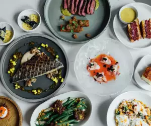 Sara Toronto | A spread of dishes from seven-course The Journey tasting menu at Sara