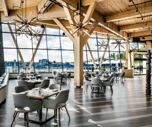 Inside Lake Club Restaurant at Friday Harbour Resort