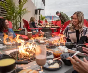 Cozy bonfire with wine in Kingston
