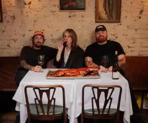 Casa Rubia | Co-owners Grant van Gameren, Hailey Burke and Zach Smith, sit at Casa Rubia